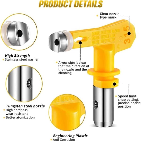 delar Airless-munstycken - Airless-munstycken för högtrycksfärgsprutor (typ 515- 517- 519- 521- 523- 525)