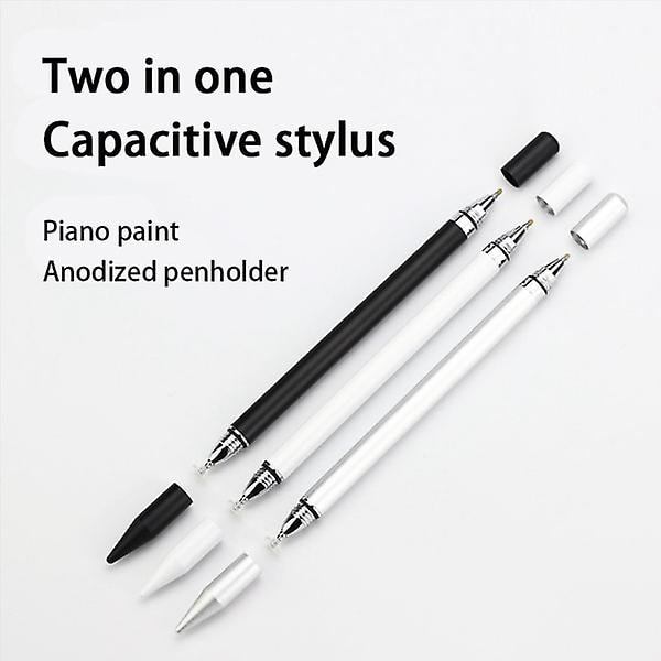 2 i 1 Stylus penn med skrivefunksjon Hvit