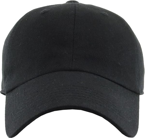 Justerbar bomulds baseballkasket med lav krone black