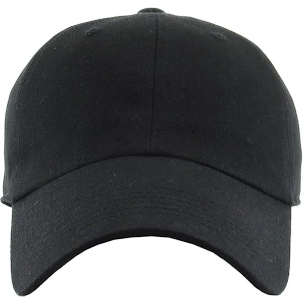 Justerbar bomullsbaseballkeps med låg krona black