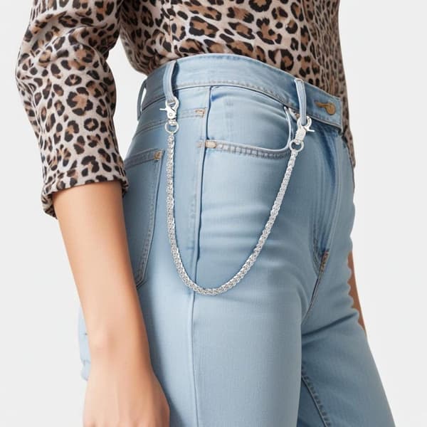 Mænd og kvinder Metal Buksekæde Punk Gotisk Mode Jeans Tilbehør