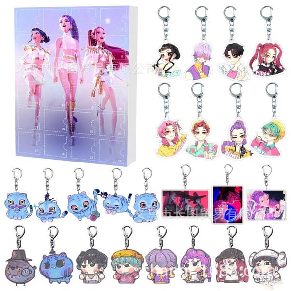 K-pop Demon Hunters Akryl Adventskalender Set - 24 dagars överraskningspresentförpackning för fans och barn E
