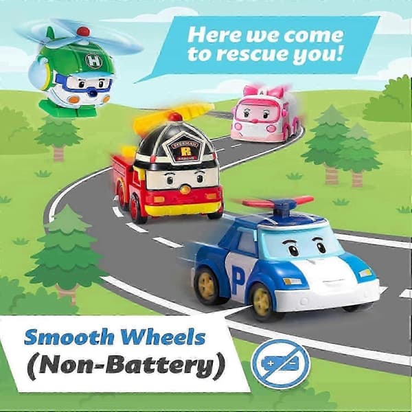 Robocar Poli Transformerende Robot Helly 4\" Helikopter Legetøjsfigur Redningskøretøj Legesæt -HK626