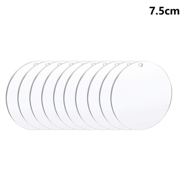 10 stk Akrylskive Akrylcirkel Emner 7,5 cm 7,5 cm(7.5cm,7.5cm)
