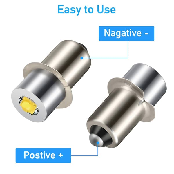 2 kpl P13.5S DC6V-24V LED-päivityslamput Valkoinen Maglite-taskulamppu 6500K 3W