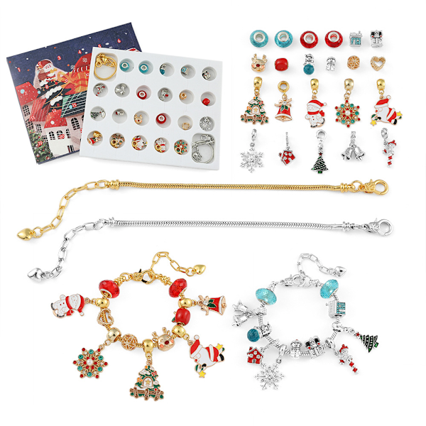 Julklappssmyckesset 24-dagars nedräkningskalender Adventöverraskning Blind Box DIY Kreativ Smyckesdekoration 3