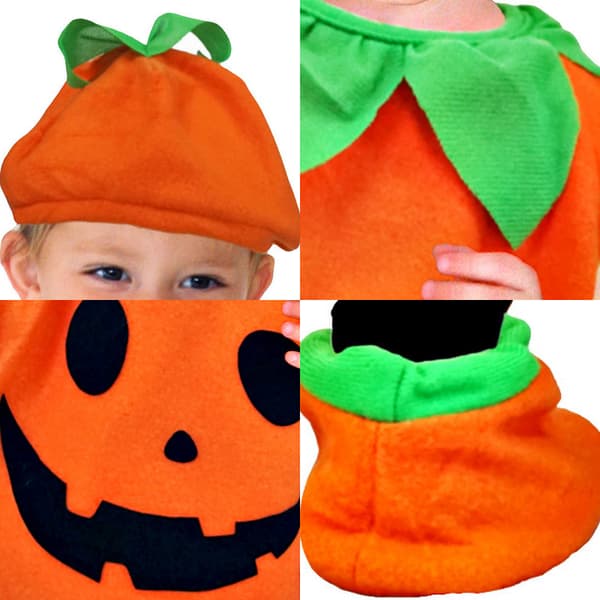Barn Halloween-dräkter söta pumpadräkter uppträdandedräkter baby djur sparkdräkter M M