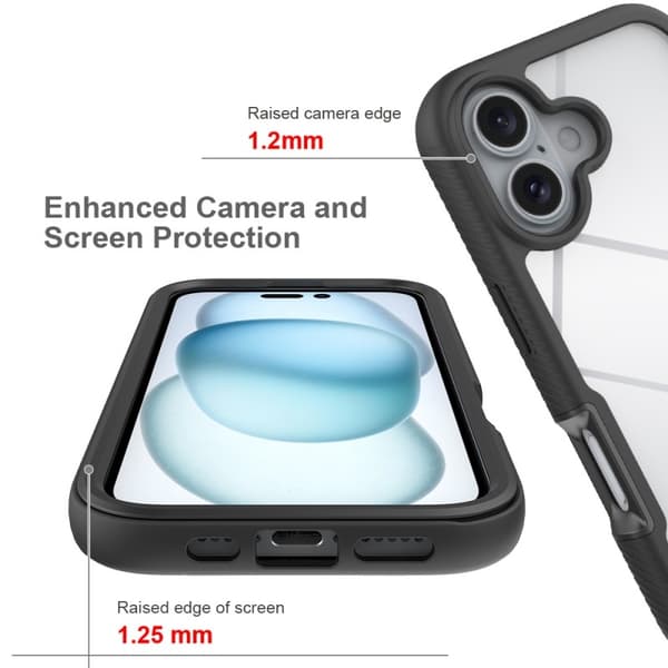 iPhone 16 Heldekkende Premium 3D-deksel 3-i-1 ThreeSixty