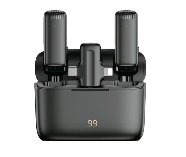 2-pak mini trådløs Lavalier-mikrofon USB C til iPhone 16 15-serien Android-telefoner med opladningsetui 48 timers Plug Play til videooptagelse