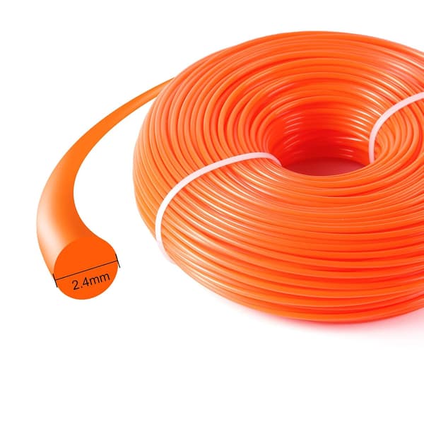 Avrundet Trimmertråd 2,4 mm x 30 m Oransje Gress Trimmer Snor Gressklipper Tilbehør 30 Meter