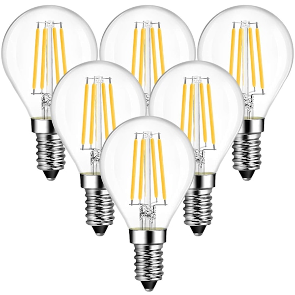 2 st 4w G45 E14 LED-glödlampa med glödtråd, ej dimbar, 2700k varmvit
