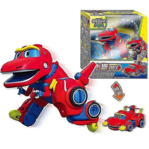 Nyeste ABS Mini Deformasjon Gogo Dino Actionfigurer Rex Transformasjon Bil Fly Motorbåt Kran Dinosaurleker For Barn V