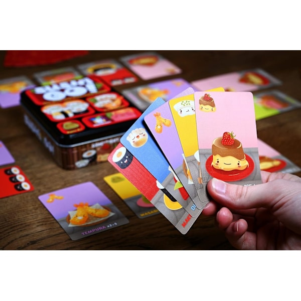 Peli Tekijä | Sushi Go Party Peli | Korttipeli | 8+ vuotta | 2-8 pelaajaa | 20 minuutin peliaika