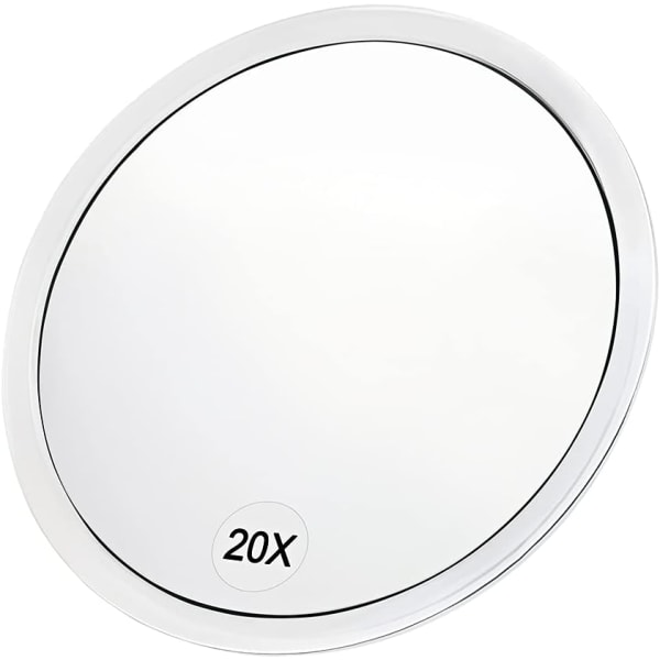 20x förstoringsspegel med sugkoppar (16,2 cm rund) - Perfekt för smink, hårborttagning och mer