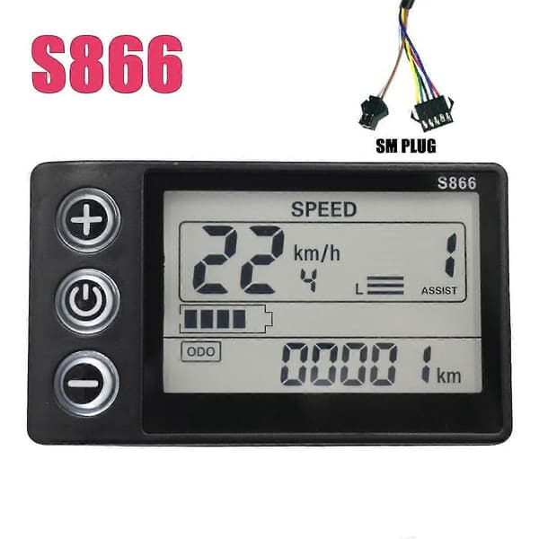 24v-60v S866 Kontrollpanel Instrumentbräda Vattentät Elektrisk Cykel LCD-Skärm För Elektrisk E-cykel Sc(FQ)