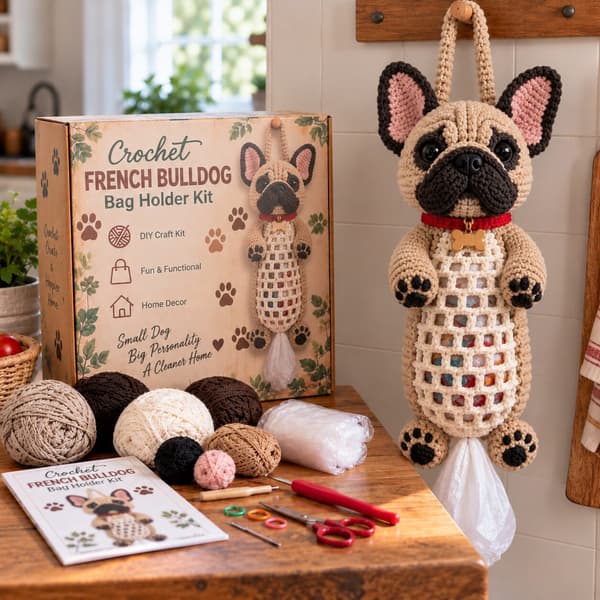 DIY Hæklet Dyretaskeholder-sæt - Håndlavet taskeorganizer DIY Material Kit witch