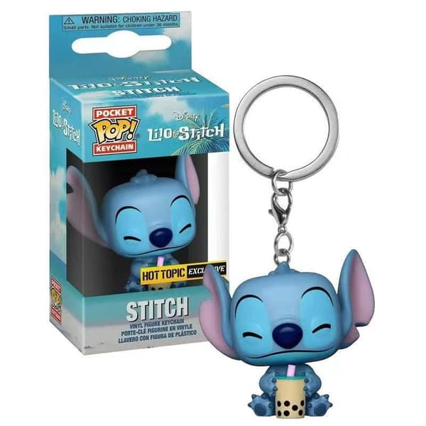 Duftende Stitch Nøkkelring PVC-figur, Søt Samleobjekt Anheng med 4 Design Guitar