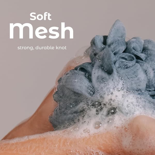 Badekar Bruse Loofah Svamp Pouf Krops Scrubber Peeling Kropsvask Svamp (Sæt af 3, Luftig Blomst)