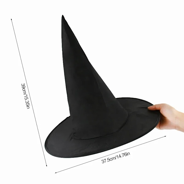 1-10 st Halloween Häxhatt Barn Vuxna Halloween Fest Cosplay Kostym Rekvisita Dekoration Svart Trollkarl Hatt Gård Hängande Häxhatt Svart Black Black 3PCS