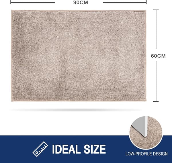Skridsikker dørmåtte 60x90 cm - Polyester gulvmåtte til indendørs og udendørs brug, sort Zwart 60 cm x 90 cm
