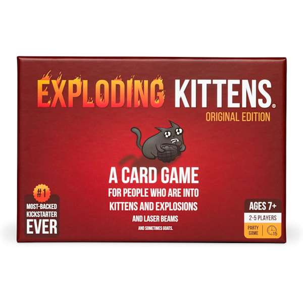 Exploding Kittens Original Edition EKG-ORG1-1 Brädspel, Flerfärgad, 11.2 x 16.21 x 3.81 cm
