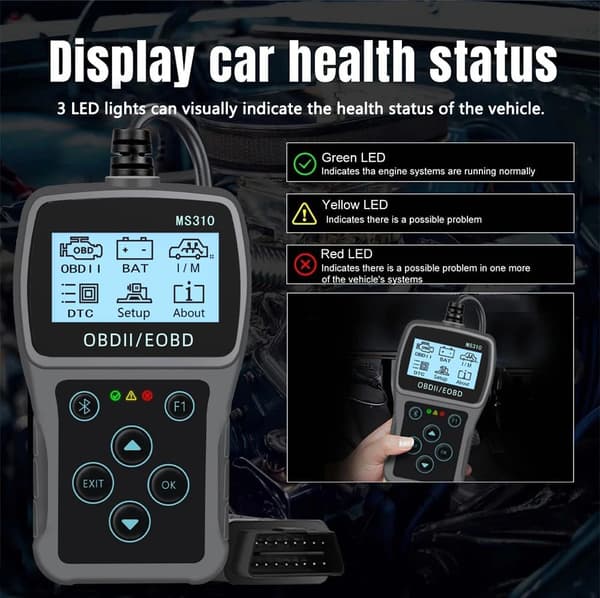 Bluetooth OBD2-skanner Diagnostisk verktøy 3-i-1 OBD2-skanner Bluetooth-oppgradering fra AD310 MS309 MS310 BD310 Auto Code Reader Clear Codes Bil
