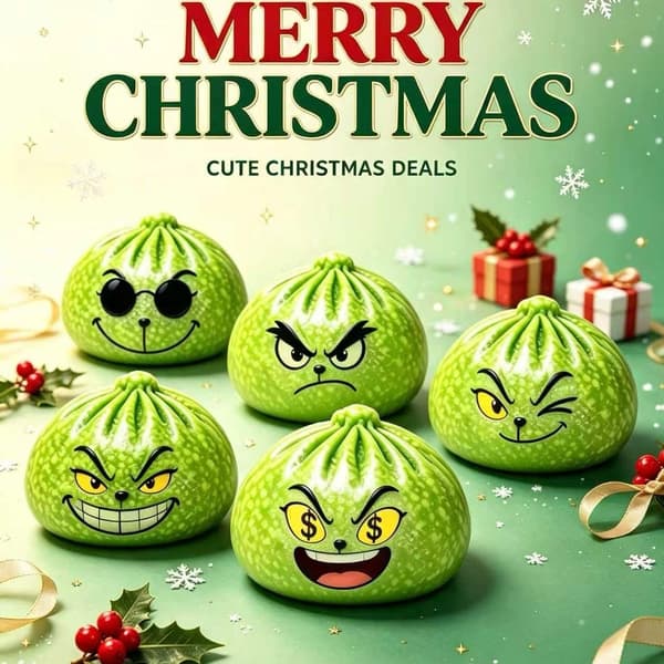 Grinch Juleudgave Grøn Monster Stressbold Lysende Klemmelegetøj Gave Lucky Grinch