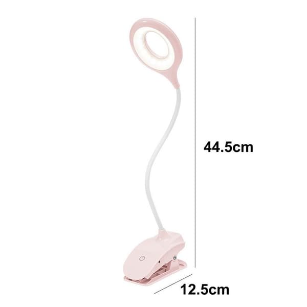 LED skrivebordslampe, øyevennlig klemmelampe, klemmelamper, leselamper, rosa