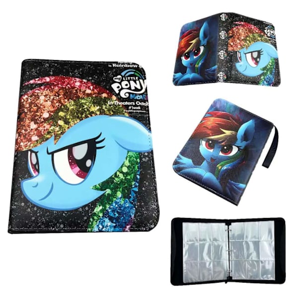Kortalbum förvaringsalbum högkvalitativt lösbladigt samlingsalbum samlingsalbum kortficka innersida ins 9 grids, 50 pages, 900 card slots 8 pictures of my little pony