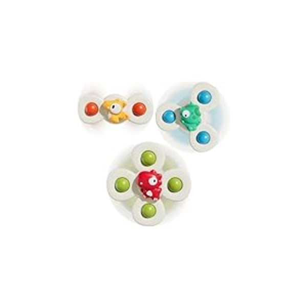 3 stk. Pop Sugekop Spinner Legetøj til 1 årige drenge og piger | Nyt Spindende Top Legetøj til Småbørn i Alderen 1-2 år | Sensorisk Badelegetøj til Babyer