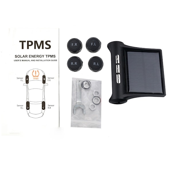 USB- eller solcellsladdning bil TPMS däcktrycksövervakningssystem