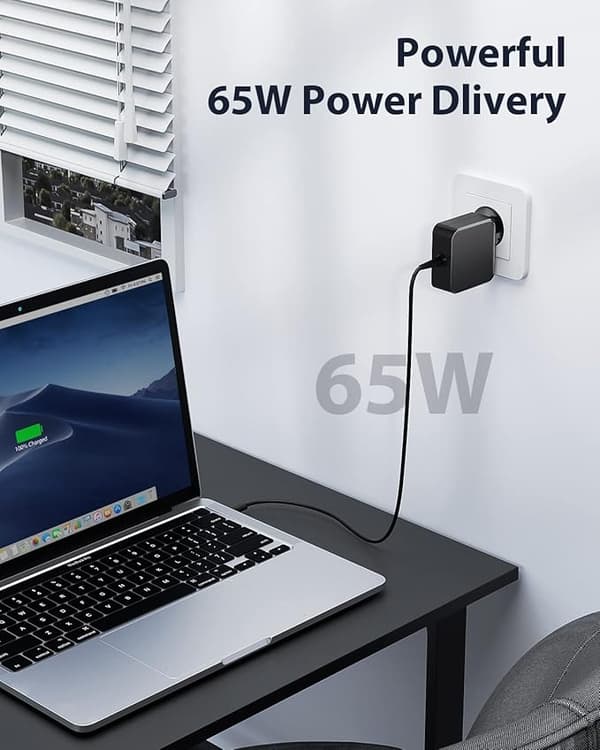 65W USB C Laptop Oplader (1.8m) til Lenovo Thinkpad ASUS Zenbook