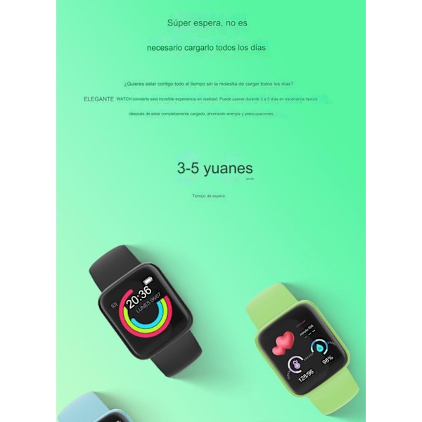 Smartwatch Sportklocka Män Kvinnor Bluetooth NFC Blodtryck H
