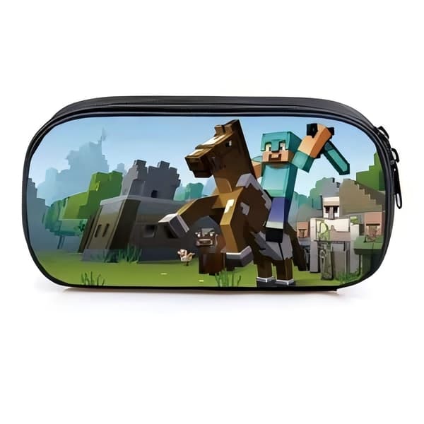 Minecraft-spel, pennfodral med stor kapacitet för studenter, brevpappersväska, vildmarkspennfodral pencil case Item 21