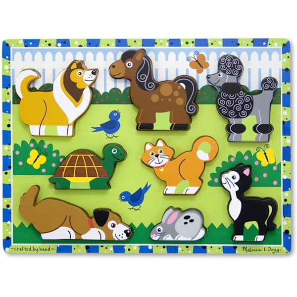 Melissa & Doug Husdjur Trä Chunky Pussel (8 st)