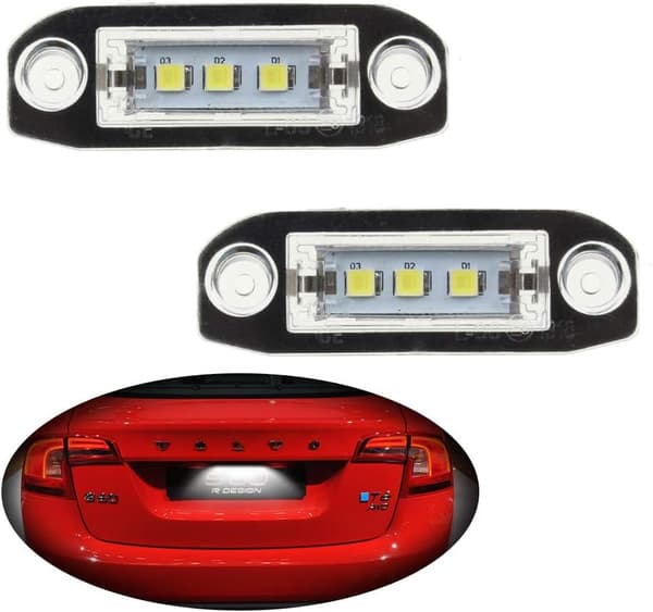 LED nummerpladelygte digital billys egnet til S40 S60 S80 XC70 XC60 LED - (1 par)