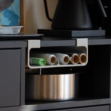 Under Shelf Wrap Organizer, Pladsbesparende Folie- og Pose Dispenser Opbevaring, Grå