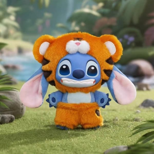 Stitch Wild Series Plys Blind Box, Jungle Dyre Simulation Vinyl Samlelegetøj Lion