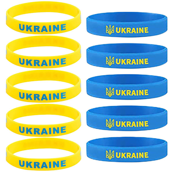 10 st Ukrainas landsflagga armband mångfärgad mjuk silikonarmband present till fredsälskare 0.2