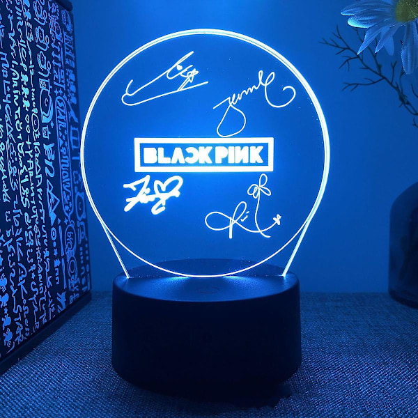 Blackpink Illusion Lamp 3D Nattlampa med 16 Färgväxlande Fjärrkontroll, Rum Dekoration