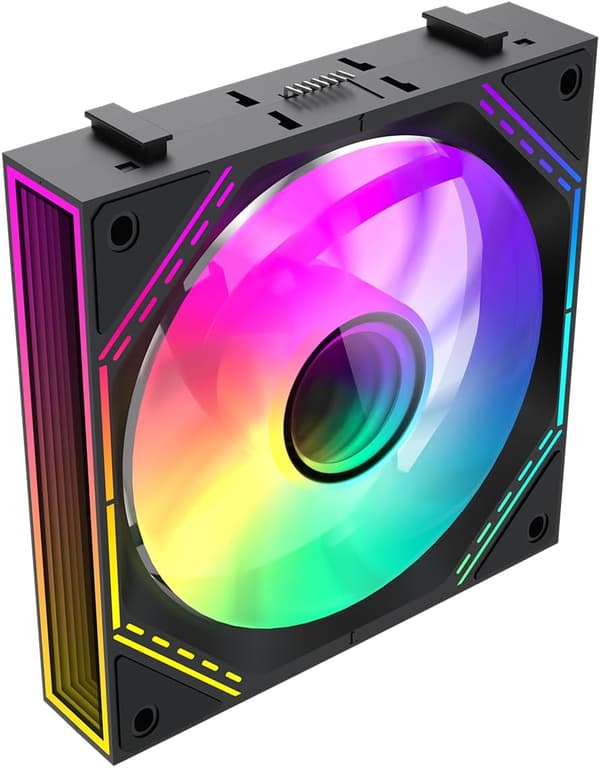 120 mm Koblede PC-kabinetblæsere Sort med Infinity Mirror Center ARGB 5V 3-benet Trippeltpakke