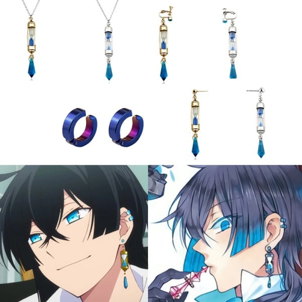 Anime Vanitas Øreringe Cosplay Rekvisit Kuboid Timglas Øreklips