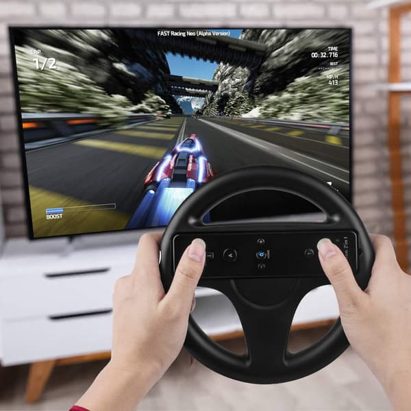 MH-2 * Ohjauspyörä Wii:lle (musta), Racing Ohjauspyörä Joysti