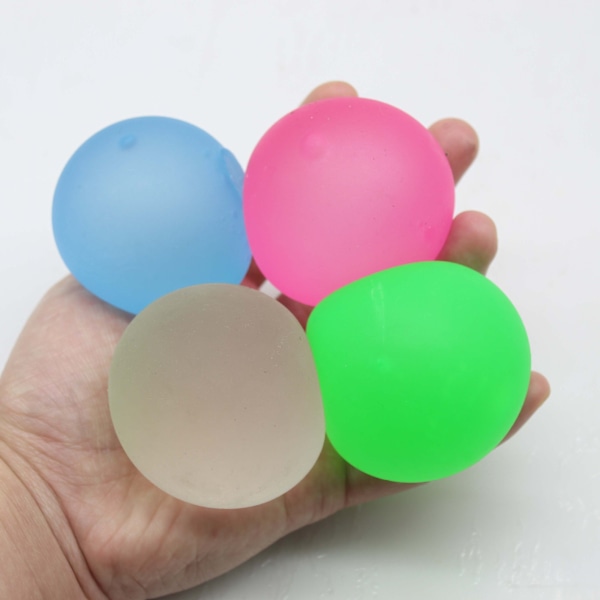 Sæt med 4 stressbolde - tykt lim/gel-strækbold - Ultra og formbar langsomt stigende afslappende sensorisk stresslegetøj (tilfældige farver)