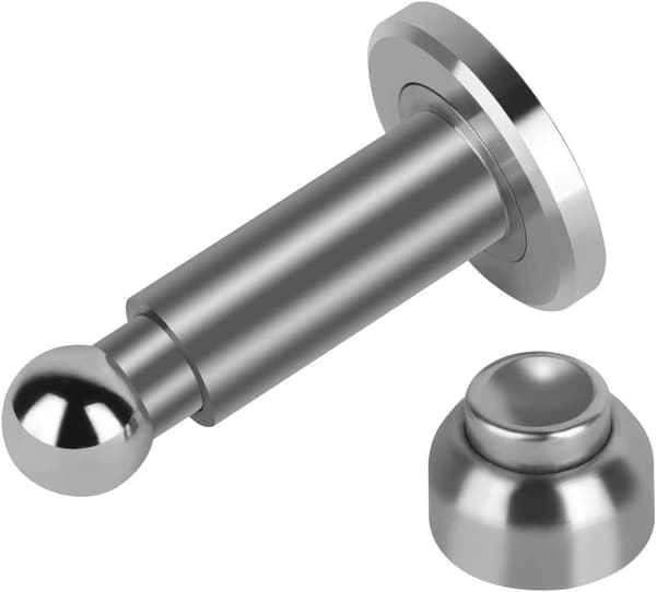 Magnetisk dørstopper med justerbar højde, kraftig magnetisk dørstopper, rustfrit stål 304 dørholder med væg- og gulvmontering, sølv