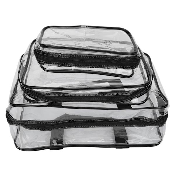 3 st Toalettväska Transparent Design 3 Storlekar Vattentät Bärbar PVC Material Praktisk Transparent Kosmetikaväska För Resor