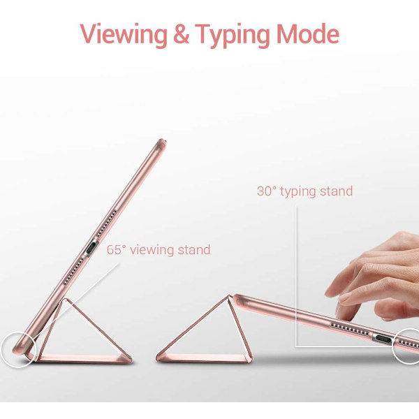Älykäs suojakotelo, yhteensopiva iPad Air 3 10.5\"\" sukupolven kanssa, älykäs suojakansi, läpikuultava mattapintainen magneettinen takakotelo - täysi ruusukulta
