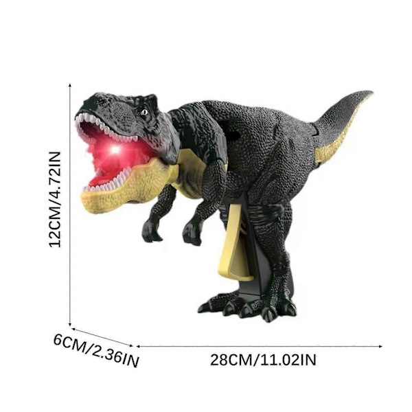 Grøn Dinosaur Simulation Tryk Hoved Med Lys Børnelegetøj Dekompression Trick Dinosaur Legetøjsmund