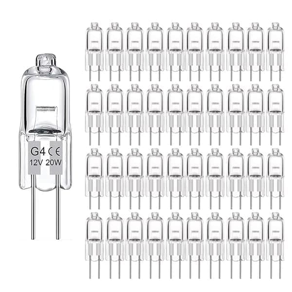 20-pak G4 halogenpærer 20W 12V - Varm hvid