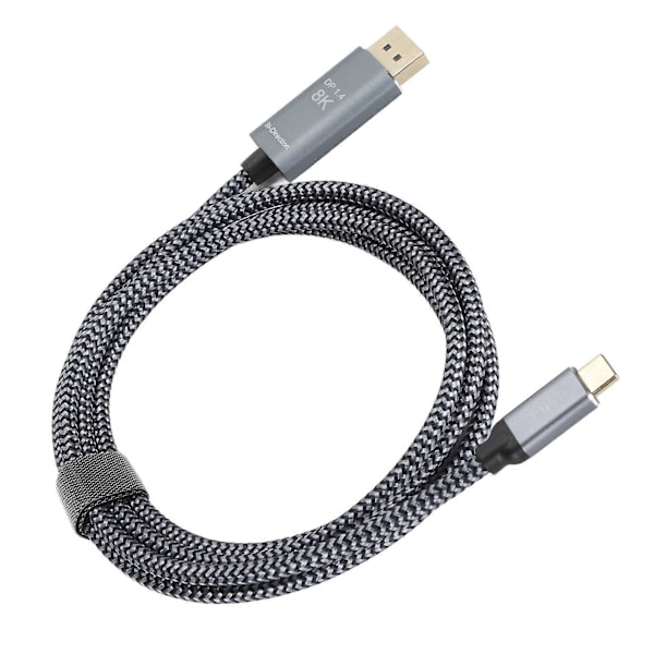 USB C - DisplayPort -kaapeli, ammattikäyttöön, Plug and Play -tuki, 8K 60 Hz, kaksisuuntainen tiedonsiirto, TYPE C - DisplayPort -sovitin, 1,8 m (FMY)
